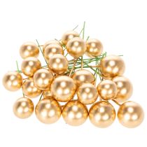 Article Boules artificielles dorées sur fil de fer pour compositions festives, 2 cm, 48 pièces