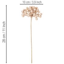 Article Branche de baies artificielles, décoration couleur champagne, 28 cm, lot de 3