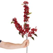 Article Branche artificielle avec baies et feuilles rouges, 96 cm