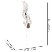 Article Branche artificielle décorative d'hiver avec baies et pommes de pin, 60 cm