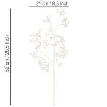 Article Branche de baies blanches artificielles, fournitures de décoration/loisirs créatifs, 52 cm