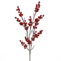 Article Branche de baies artificielles rouge, branche décorative 68cm