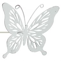 Piquet de lit en métal papillon blanc 43x10,5x8cm 3pcs