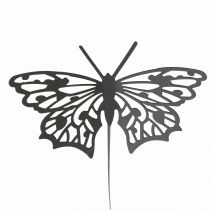 Article Bouchon de fleur en métal papillon noir 10,5×8/44cm 3 pcs