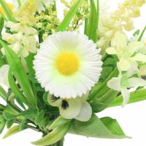 Bouquet de printemps avec pâquerettes et jacinthe Blanc, jaune 25cm