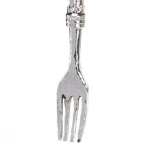 Article Décoration de couverts à suspendre aspect métal argenté 14 cm 12 pcs