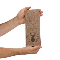 Article Pochette à couverts à motif cerf, en feutre, 26 cm, lot de 4