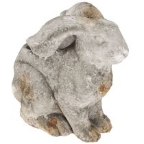 Article Pot de fleurs déco Lapin de Pâques Pierre coulée Gris H27cm