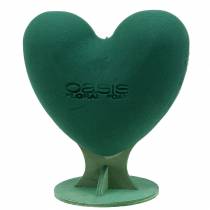 Coeur 3D en mousse florale avec socle, vert 30cm x 28cm