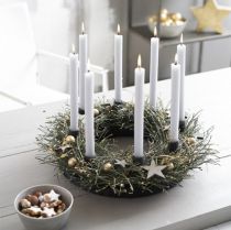 Article Anneau mousse floral avec socle H5,5cm Ø32cm noir 2 pcs