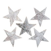 Article Étoile de bouleau blanchie à la chaux 6,5 cm 36 pcs