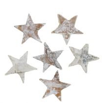 Étoiles bouleau mini 2cm - 2,5cm blanchies à la chaux 150 pcs