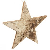Article Étoiles de bouleau à suspendre écorce de bouleau naturelle 15cm 6 pcs