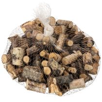 Article Morceaux décoratifs en bois de bouleau avec écorce, pour loisirs créatifs, 3 cm, 300 g