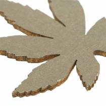 Article Décoration à disperser feuilles jaunes, marron, platine assorties 4cm 72 pcs