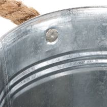 Article Seau en métal brillant avec poignées en corde, Ø16cm