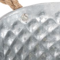 Article Bol en tôle avec anses en corde Ø18cm H10cm