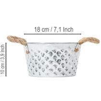 Article Bol en tôle avec anses en corde Ø18cm H10cm