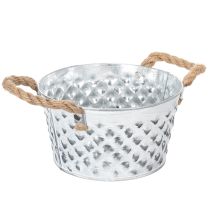 Article Bol en tôle avec anses en corde Ø18cm H10cm