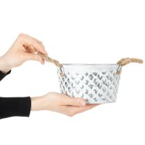 Article Bol en tôle avec anses en corde Ø18cm H10cm