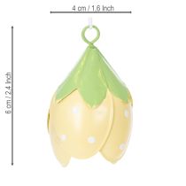 Article Fleur suspendue en métal pour une décoration romantique intérieure et extérieure, 6 cm, lot de 6
