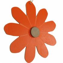 Pendentifs de fleurs, fleurs décoratives orange et blanc, décoration en bois, été, fleurs décoratives 8pcs