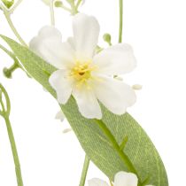 Article Branche décorative de pommier en fleurs, fleur artificielle pour une touche de couleur dans le salon, couleur crème, 108 cm, lot de 2