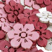 Fleurs en bois fleurs de cerisier, printemps décoration saupoudrer, décoration de table, fleurs à saupoudrer 72pcs