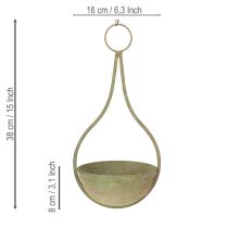 Article Corbeille fleurie, panier suspendu, décoration métal jardin Ø16cm H38cm