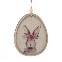 Article Image de fleur lapin dans l&#39;oeuf oeufs de Pâques décoration bois 9,5×12cm 6pcs