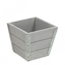 Article Jardinière en bois jardinière shabby chic gris 12.5×14.5×14.5cm