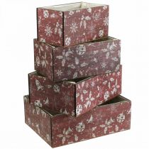 Article Jardinière de Noël jardinière bois rouge lot de 4