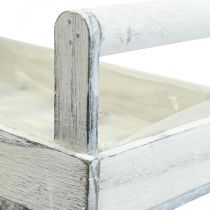 Article Jardinière Shabby Chic Jardinière en bois blanc 38/31cm lot de 2