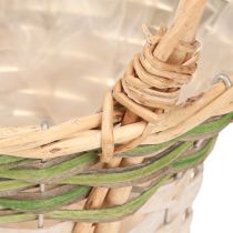 Article Panier à fleurs avec anses Naturel Vert Gris Blanc Ø18–26cm Lot de 3