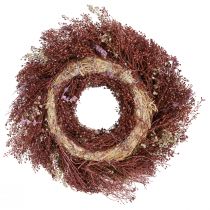 Article Couronne de fleurs séchées, rouge bordeaux, rose, Ø25cm
