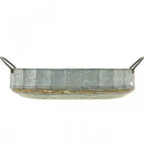 Article Coupe à fleurs en métal zinc plateau antique lot de 2 L45cm/59cm