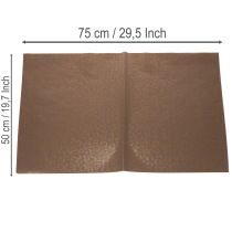 Article Tissu en soie à motif léopard floral marron résistant à l'humidité 50 x 75 cm, lot de 20 pièces