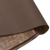 Article Tissu en soie à motif léopard floral marron résistant à l'humidité 50 x 75 cm, lot de 20 pièces