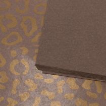 Article Tissu en soie à motif léopard floral marron résistant à l'humidité 50 x 75 cm, lot de 20 pièces