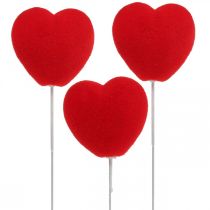 Article Bouchon fleur coeur décoratif bouchon coeur rouge 6x6cm H26cm 18 pcs