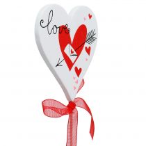 Article Bouchon fleur coeur blanc avec noeud 7cm 12 pcs