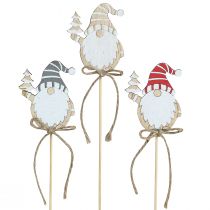 Article Piquets pour pots de fleurs en bois Nains de Noël 8cm 12pcs