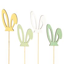 Article 16 piques de jardin déco Bois Oreilles de lapin Pâques 5×7cm