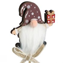 Article Piquets pots de fleur Gnome de Noël avec cadeau 7cm 12pcs