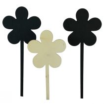 Article Bouchon à fleurs mini panneaux bois noir Ø10cm 6pcs