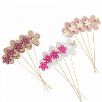 Article Bouchons fleur bois fleur papillon coloré Ø10cm 12pcs