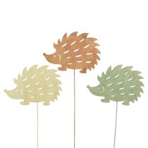 Article Bouchon de fleur bouchon décoratif en bois décoration hérisson coloré 10x7cm 18 pcs