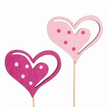 Article Bouchon de fleur Bouchon décoratif fête des mères coeur rose 7cm 12 pcs