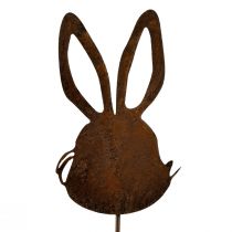 Piquet de jardin Pâques rouille, piquet fleur lapin métal  L40cm-07977