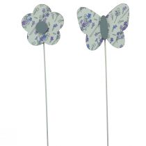 Article Bouchon de fleur papillon fleur bouchon décoratif bois 7cm 12 pcs